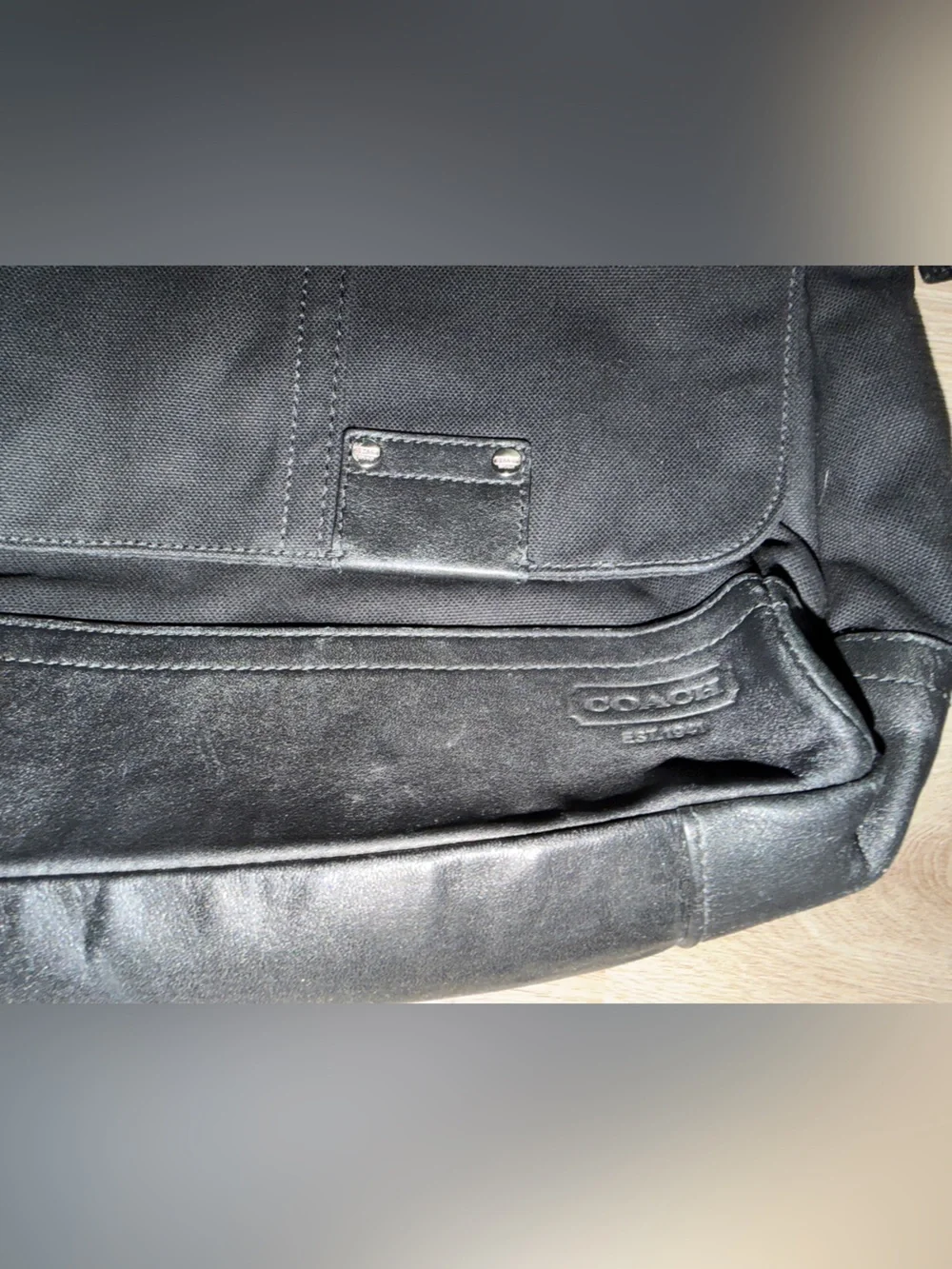 Coach Black Canvas & Leather Messenger Bag